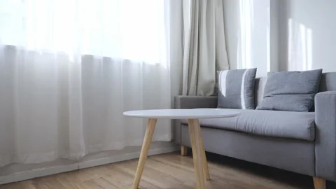 Round end table and double seat Stock Footage 166139195