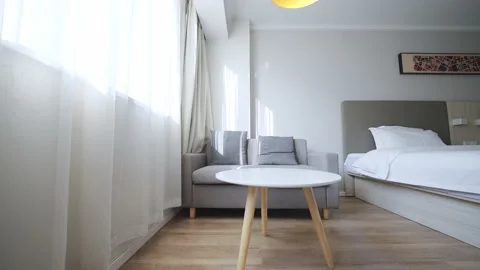 Round end table and double seat Stock Footage 166139331