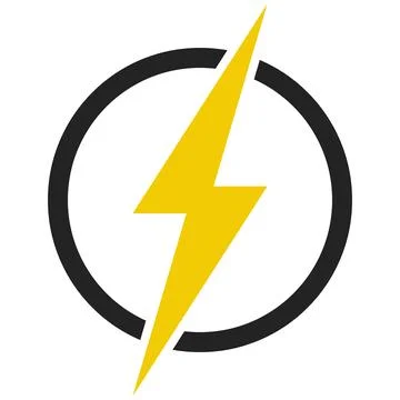 Round energy icon, lightning ring, spark lightning discharge energy sign Stock Illustration