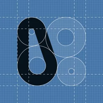 Round engineering font. Symbol 0 Stock Illustration