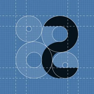 Round engineering font. Symbol 2 Stock Illustration