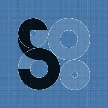Round engineering font. Symbol 5 Stock Illustration