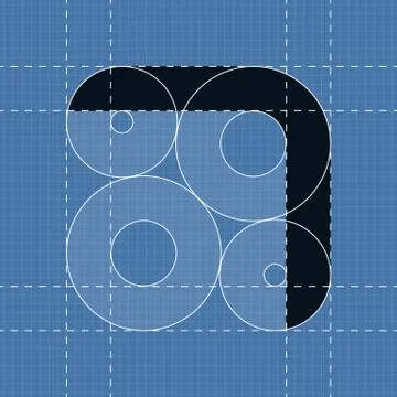 Round engineering font. Symbol 7 Stock Illustration