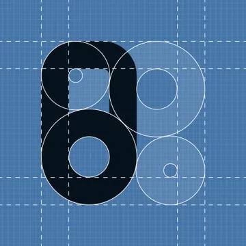 Round engineering font. Symbol 8 Stock Illustration
