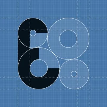 Round engineering font. Symbol E 库存插图