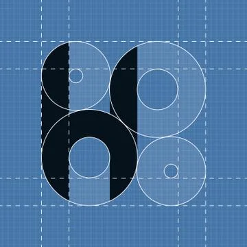 Round engineering font. Symbol H Stock Illustration