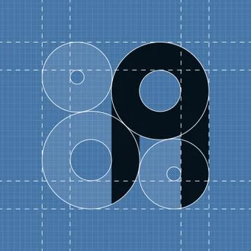 Round engineering font. Symbol A Stock Illustration