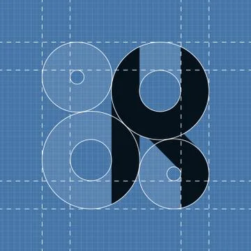 Round engineering font. Symbol K Stock Illustration