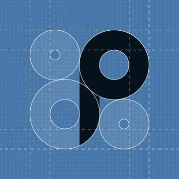 Round engineering font. Symbol P 库存插图