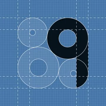 Round engineering font. Symbol Q Stock Illustration