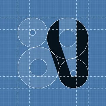 Round engineering font. Symbol V Stock Illustration