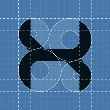 Round engineering font. Symbol X Stock Illustration