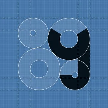 Round engineering font. Symbol Y Stock Illustration