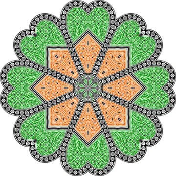 Round Ethnic mandala design Dot painting aboriginal style Stock Illustration