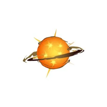 Round explosion, vector illustration for game design, isolated on white Stock Illustration