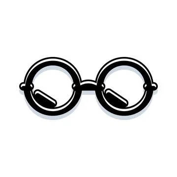 Round eyeglasses icon creating intellectual smart concept Stock Illustration