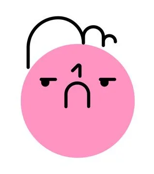 Round face expressing emotion. Resentment, offense Stock Illustration