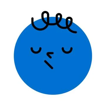 Round face expressing emotion. Resentment, offense, denial Stock Illustration