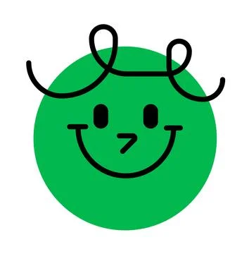 Round face expressing emotion. Smile, joy, pleasure Stock Illustration