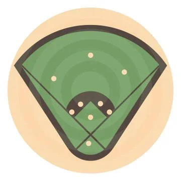 Round field for play baseball, vector illustration. Stock Illustration