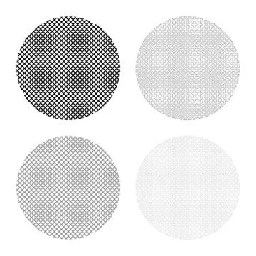 Round filter material icon outline set black grey color vector illustration f Stock Illustration
