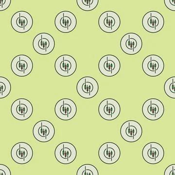 Round Financial Graph with Candlestick Chart inside vector colored seamless.. Stock Illustration