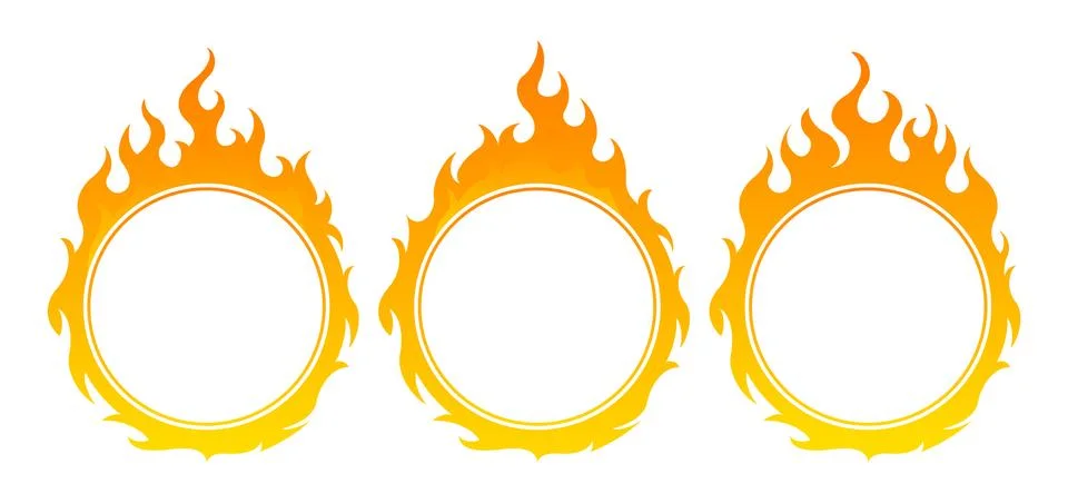 Round fire frame. Design element Stock Illustration