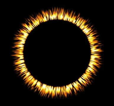 Round fire frame. Fire eclipse or fire swirl Stock Illustration