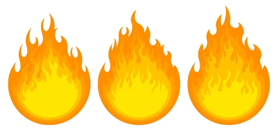 Round fire frames Stock Illustration