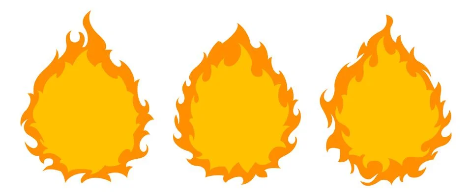 Round fire frames Stock Illustration