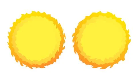 Round fire frames Illustrazione stock