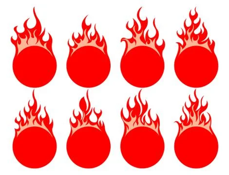 Round fire icon Stock Illustration