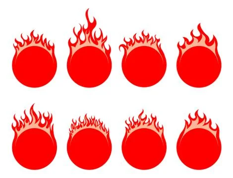 Round fire icon Stock Illustration