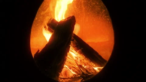Round fireplace opening closeup Stock Footage 46231224