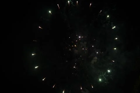 Round firework at night Stock Photos