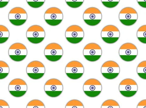 Round flag background. 15th of August Indian flag pattern background on white Stock Illustration