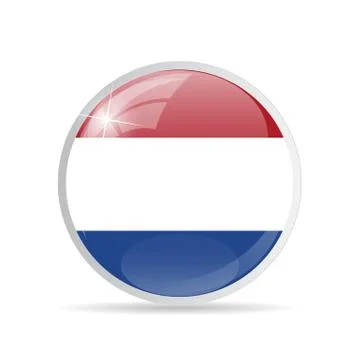 Round Flag Icon Vector Illustration Stock Illustration