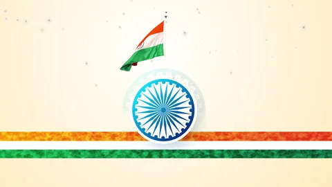 Round flag of india, falling down flowers Stock Footage 244371005