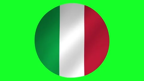 Round Flag of Italy Waving Effect Animation 4k UHD Stock Footage 136212418