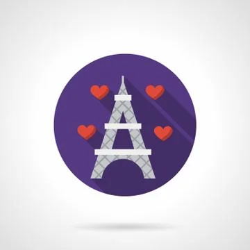 Round flat color romantic travel vector icon Illustrazione stock