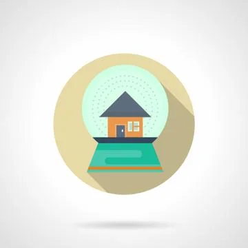 Round flat color snow sphere vector icon Stock Illustration