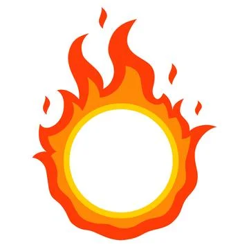 Round flat fire frame Stock Illustration