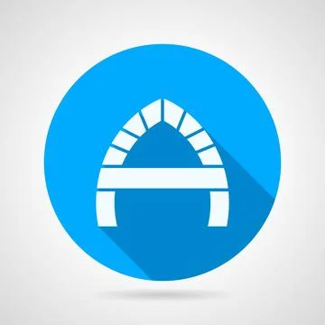 Round flat vector icon for arch Blue circle flat vector icon with white si... Stock Photos