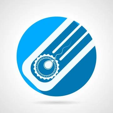 Round flat vector icon for artificial insemination Circle blue flat vector... Stock Photos