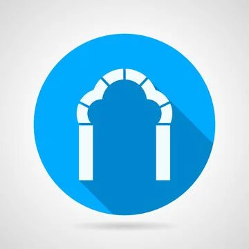Round flat vector icon for trefoil arch Blue circle flat vector icon with ... Stock Photos