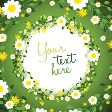Round floral background Illustrazione stock