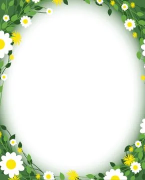 Round floral daisy pattern Stock Illustration
