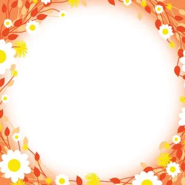 Round floral daisy pattern Illustrazione stock