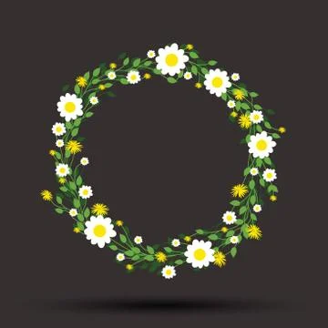 Round floral daisy pattern Stock-Illustration