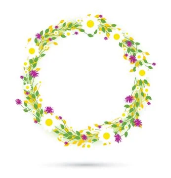 Round floral daisy pattern Stock-Illustration